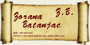 Zorana Batanjac vizit kartica